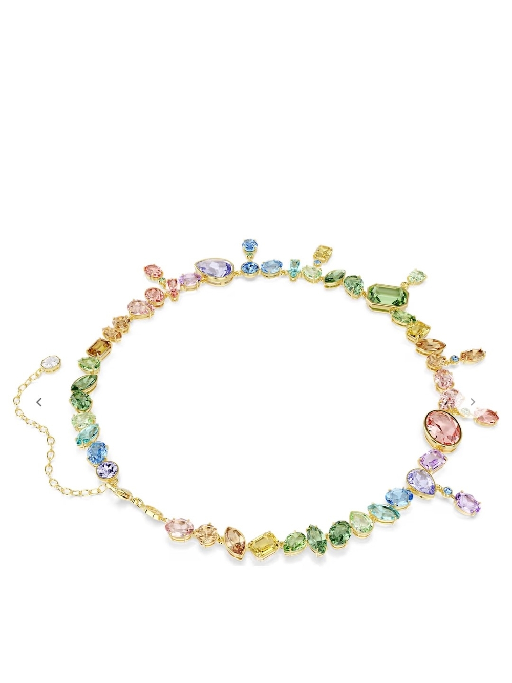 NWT Gema necklaceMixed cuts, Dangling crystals, Multicolored, 18K gold finish